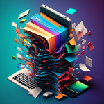 colored xps documents inside both phone and computer